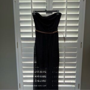 Black Strapless Sleeveless dress